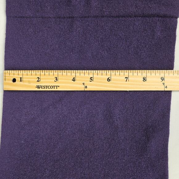 LES COPAINS VINTAGE CASHMERE PURPLE KEYHOLE SCARF – MADE IN ITALY – 36" SIZE 42 - Picture 7 of 9